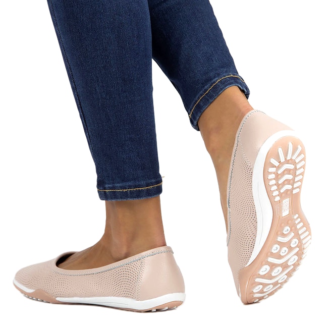 Bőr rózsaszín áttört balerinák Filippo DP3681 / 22 PI 1