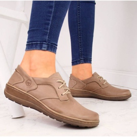 Comfort bőr cipő Helios 715 bézs 2