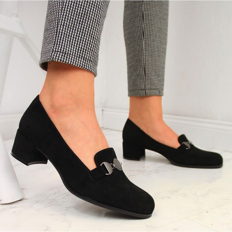 Sergio Leone SK332A fekete blokk cipő 2