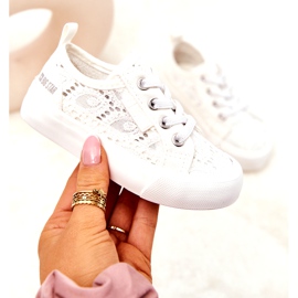 Áttört tornacipő Big Star JJ374134 Fehér 2