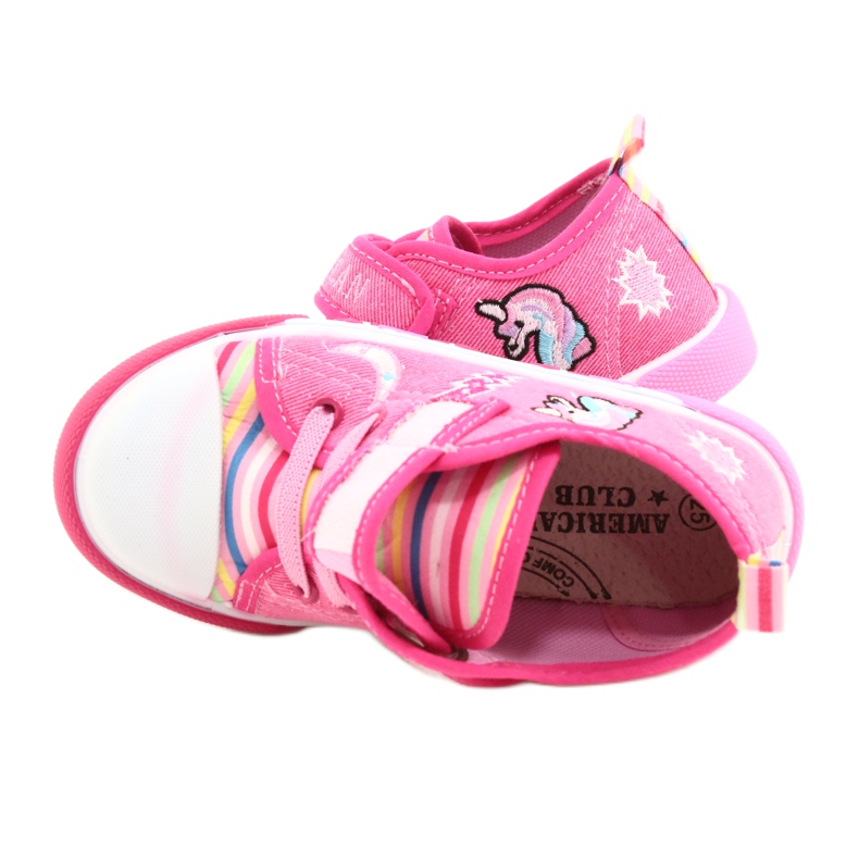 American Club Tépőzáras cipők amerikai ten17/22 rózsaszín bőr betét 6