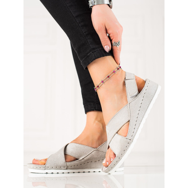 Velcro szandál tépőzárral VINCEZA szürke 2