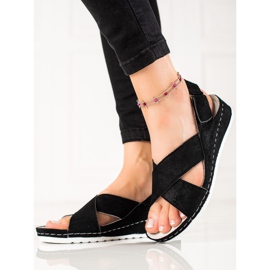 Velcro szandál tépőzárral VINCEZA fekete 1