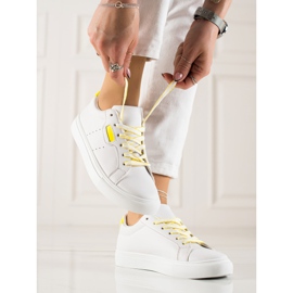 TRENDI Fehér sportcipő Eco bőrrel 1