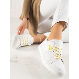 TRENDI Fehér sportcipő Eco bőrrel 2