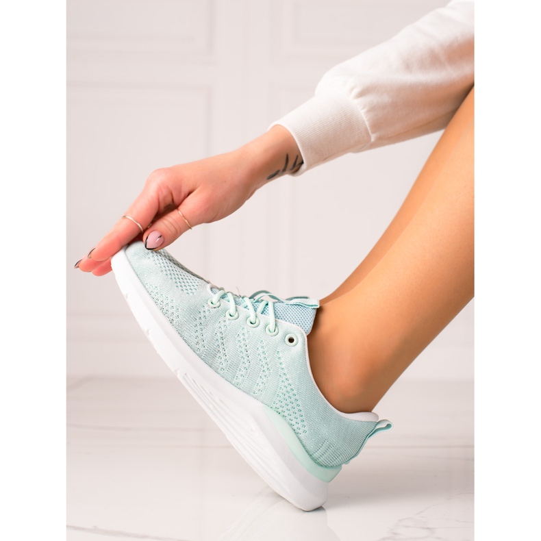 TRENDI Világos menta csizma kék 2