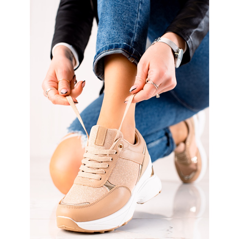 Diamantique Stílusos cipők a platformon bézs 1