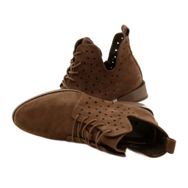 Női velúr csizma Daszyński barna SA197-10 6