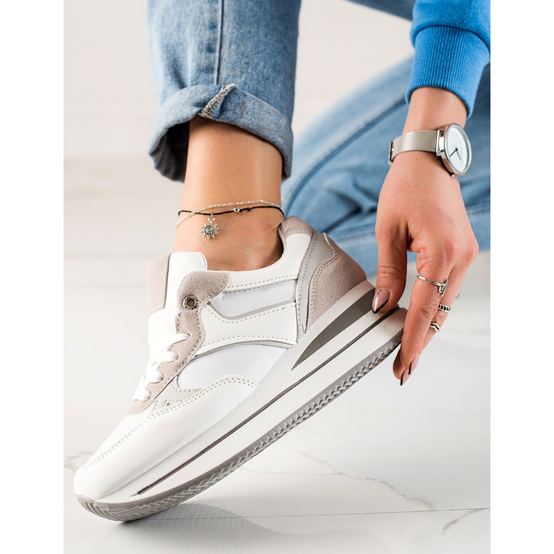 TRENDI Szürke Sneaks A Platformon fehér 1