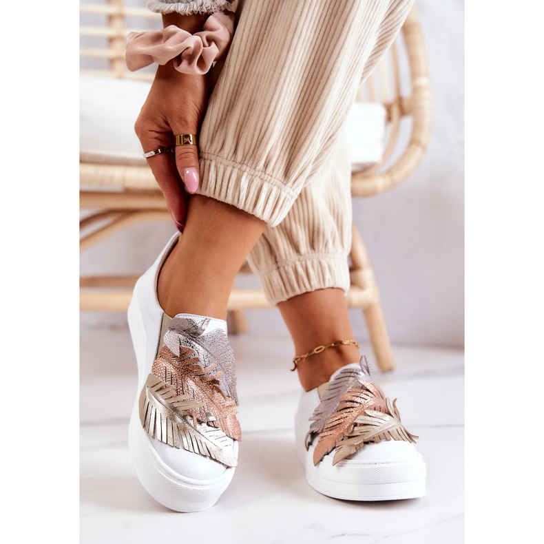 Női bőr tornacipő Slip-On Maciejka 05488-11 fehér 2