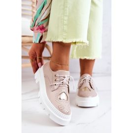 FILIPCZYK Bőr Cipők Szívekkel Bézs Curtis 1