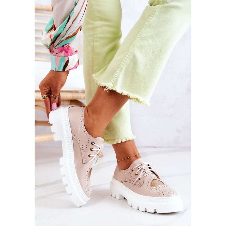 FILIPCZYK Bőr Cipők Szívekkel Bézs Curtis 2