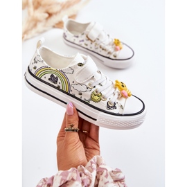 Vinceza Gyermek tornacipő tépőzáras fehér csipkével 1 Vinceza Gyermek tornacipő tépőzáras fehér csipkével 1