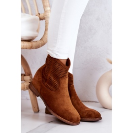 S.Barski Velúr női csizma Hidden Wedge Camel Solene barna 1