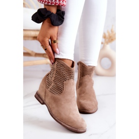 S.Barski Női velúr csizma Hidden Wedge Beige Solene bézs 1