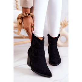 S.Barski Velúr női fekete cowboy csizma Devon 1