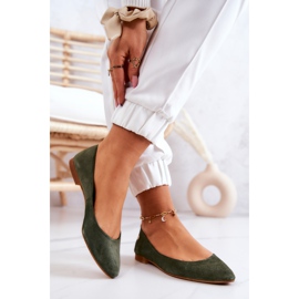 Női velúr balerina Maciejka 04100-45 khaki zöld 2