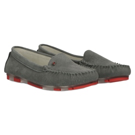 Bőr Loafers Filippo DP2037 / 22 GR RD Szürke piros 4