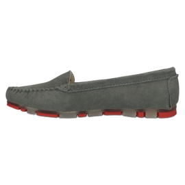 Bőr Loafers Filippo DP2037 / 22 GR RD Szürke piros 3