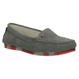 Bőr Loafers Filippo DP2037 / 22 GR RD Szürke piros 1