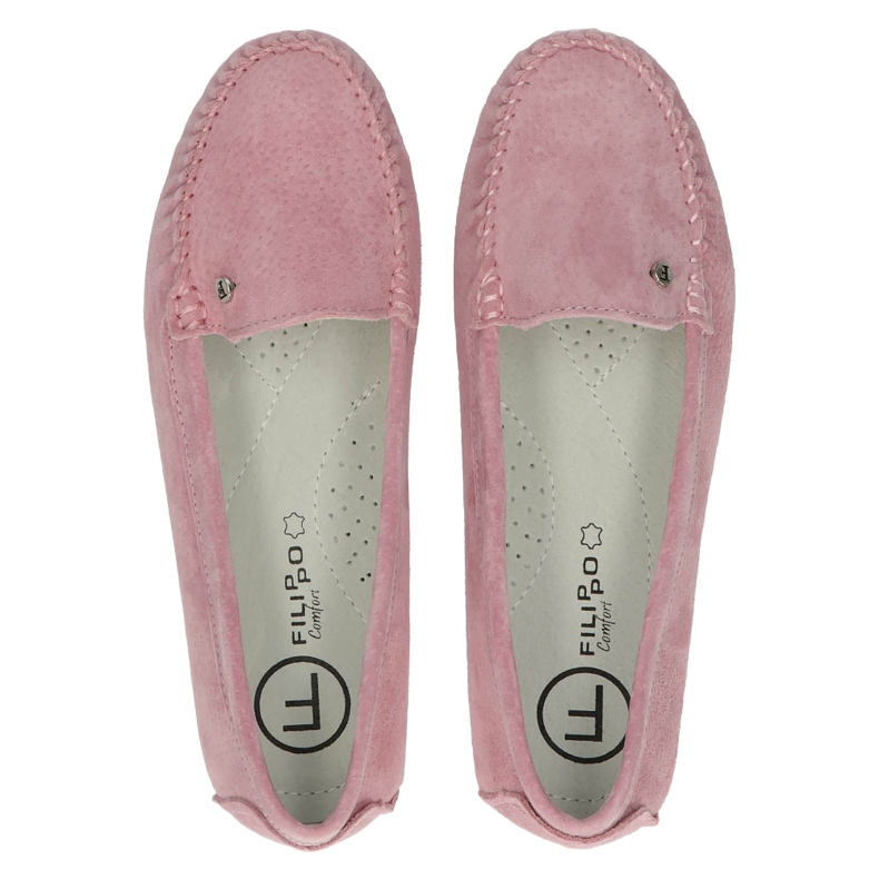 Bőr Loafers Filippo DP2037 / 22 PI Pink rózsaszín 4