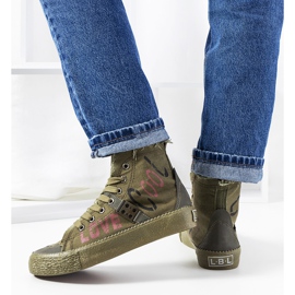 Zöld, bokáig érő tornacipő az Amabella-tól khaki 2