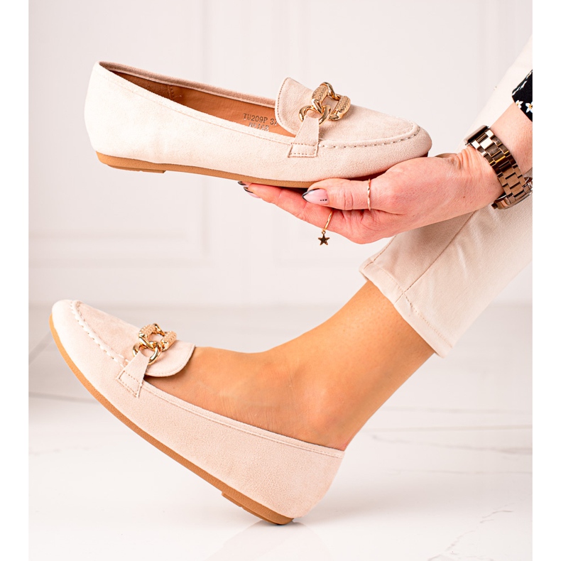 Seastar Mokaszinok arany díszítéssel bézs 1