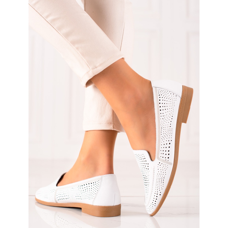 Goodin Áttört mintás bőrcipők fehér 1