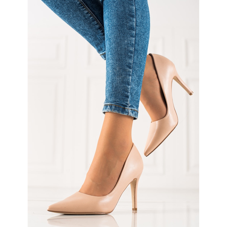 Goodin Klasszikus magassarkú eko bőrből bézs 2