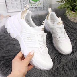 Wedge tornacipő Bugatti W INT1697 fehér aranysárga 1 Wedge tornacipő Bugatti W INT1697 fehér aranysárga 1