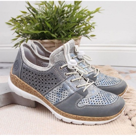 Rieker W N4255-12 áttört sportcipő kék 2