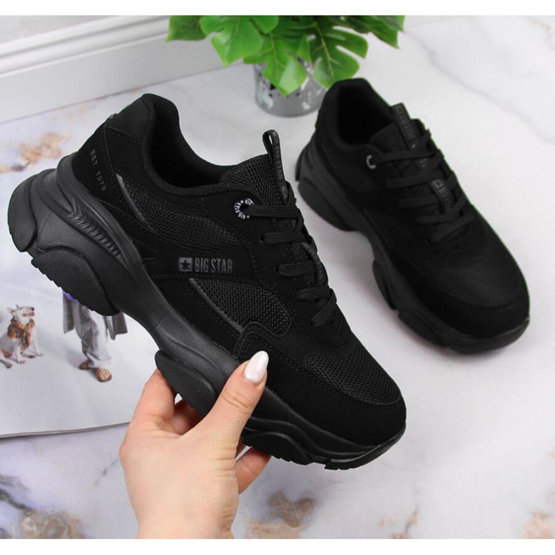 Fekete sportcipő Big Star W JJ274578 1