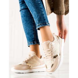 TRENDI Kényelmes bézs színű tornacipő 1