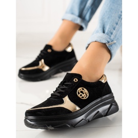 Filippo Bőr cipők a platformon fekete 2