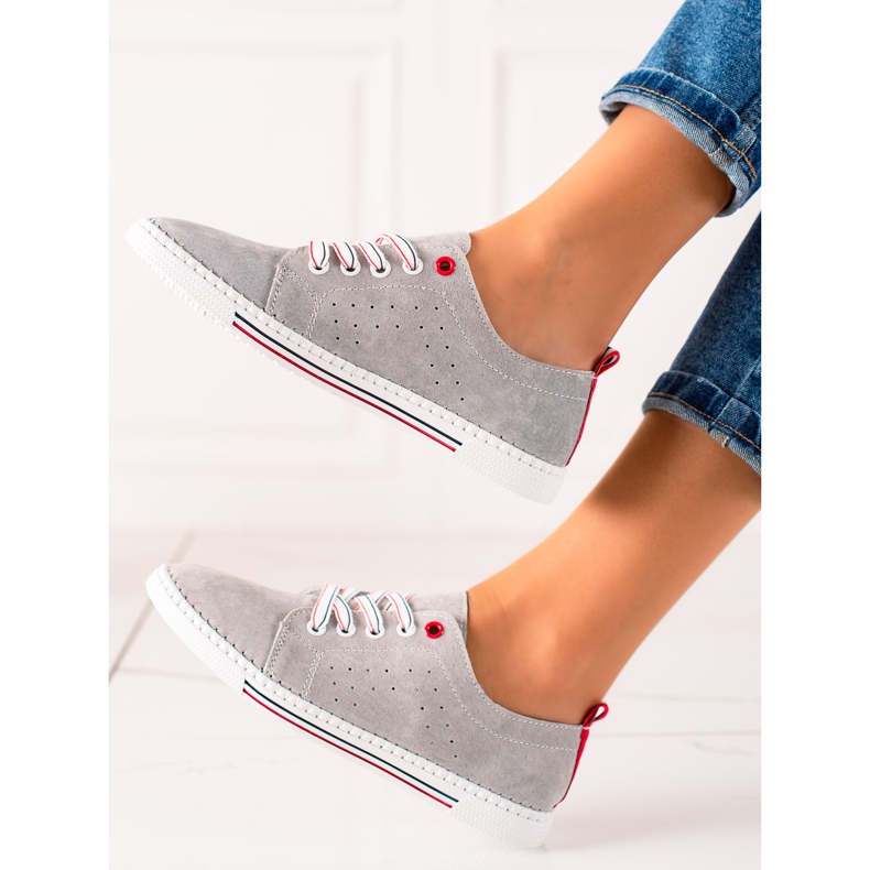 Filippo Klasszikus bőr tornacipő szürke 1