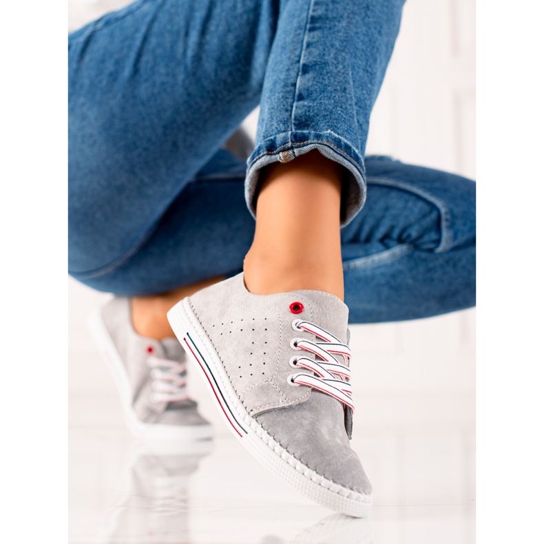 Filippo Klasszikus bőr tornacipő szürke 2