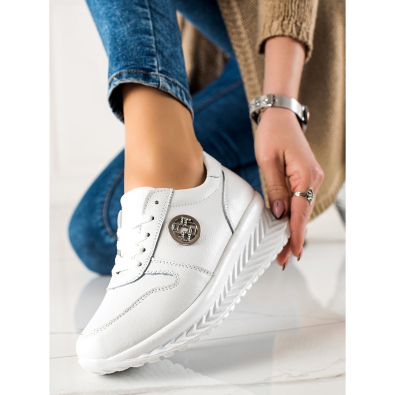 Filippo Klasszikus bőr tornacipő fehér 2