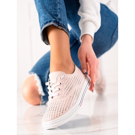 VINCEZA áttört bőr tornacipő rózsaszín 1 VINCEZA áttört bőr tornacipő rózsaszín 1