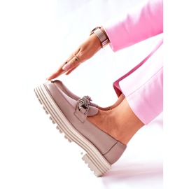 Női Brogues Cipők Bőr Sötét Bézs Laura Messi 2383 1