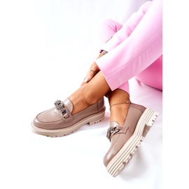 Női Brogues Cipők Bőr Sötét Bézs Laura Messi 2383 5