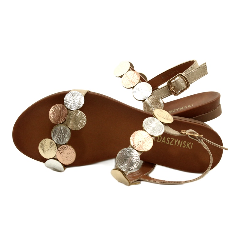 M.Daszyński Szandál arany kerekek Daszyński MR1958-1 Arany bézs ezüst aranysárga 4
