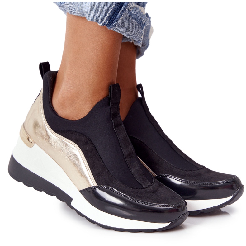 Evento ék cipők 21PB35-4000 fekete aranysárga 3