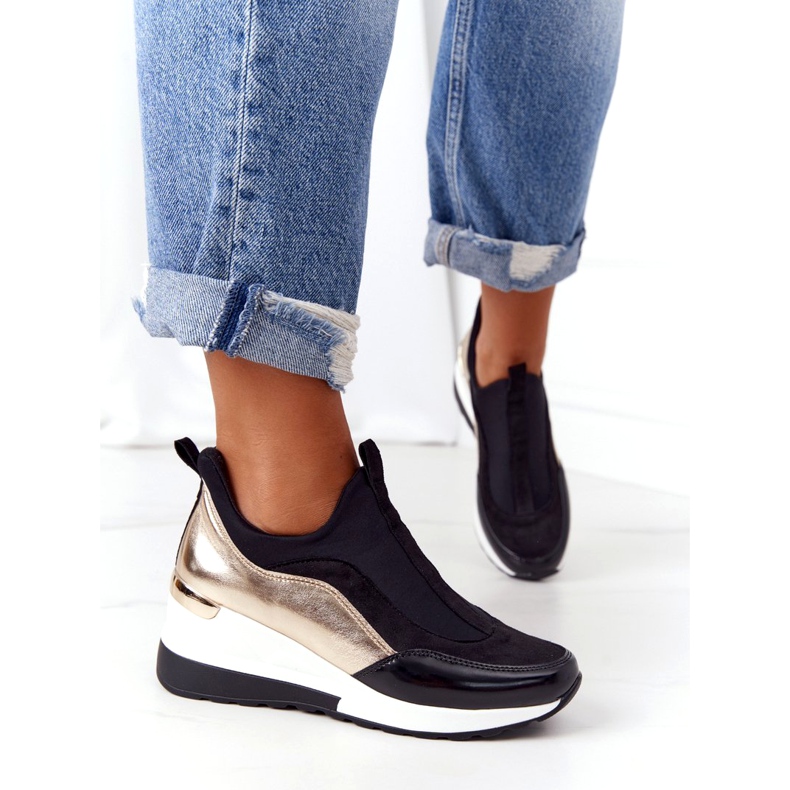 Evento ék cipők 21PB35-4000 fekete aranysárga 2