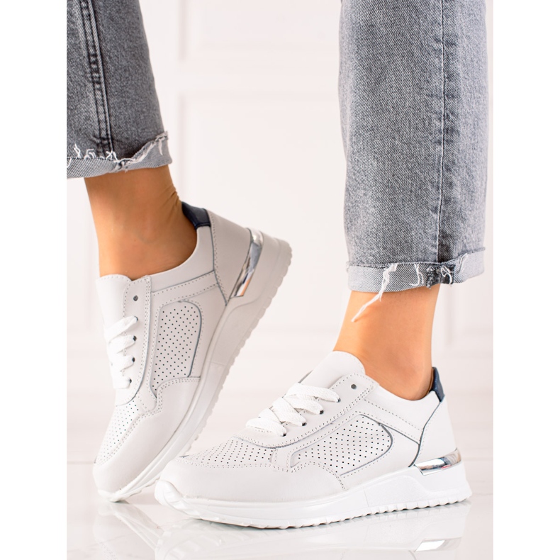 VINCEZA bőr cipők fehér 1