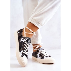 Női anyagú tornacipő Camo Big Star JJ274237 fehér-szürke 2