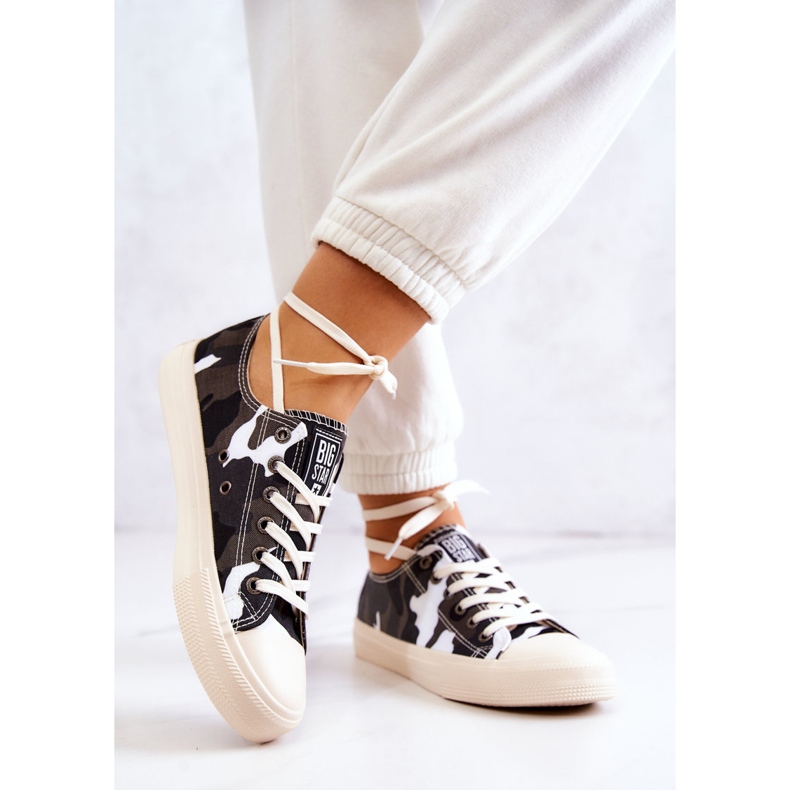 Női anyagú tornacipő Camo Big Star JJ274237 fehér-szürke 2