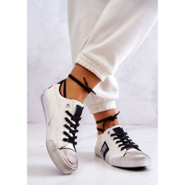 Női tornacipő Big Star JJ274350 fehér és fekete tornacipő 2