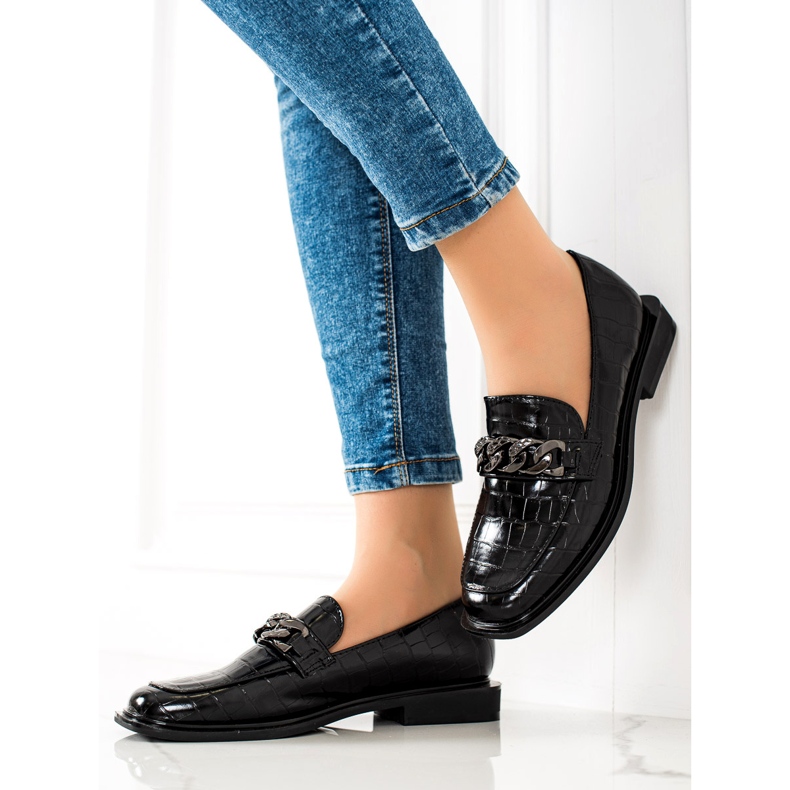 S. BARSKI Elegáns S.BARSKI mokaszinok fekete 1