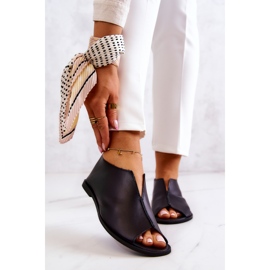 Bőr cipő cipzárral Nicole 2718/001 Fekete 1