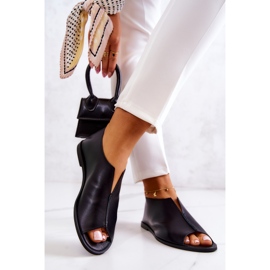 Bőr cipő cipzárral Nicole 2718/001 Fekete 2